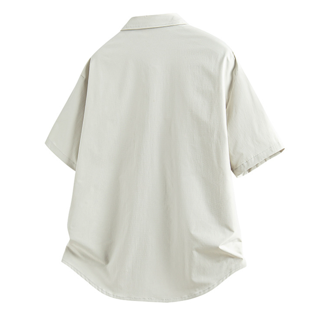 Fashion printed solid color T-shirt