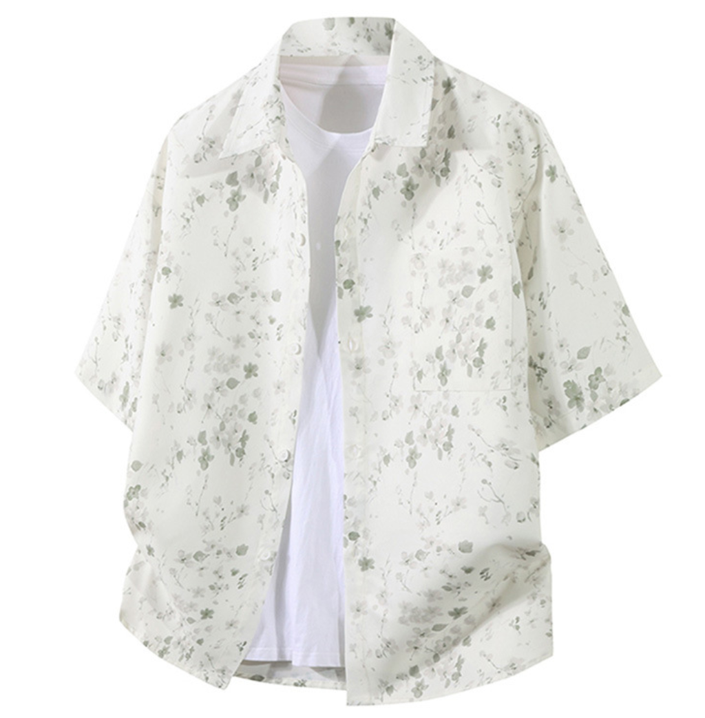 Fashion printed solid color T-shirt