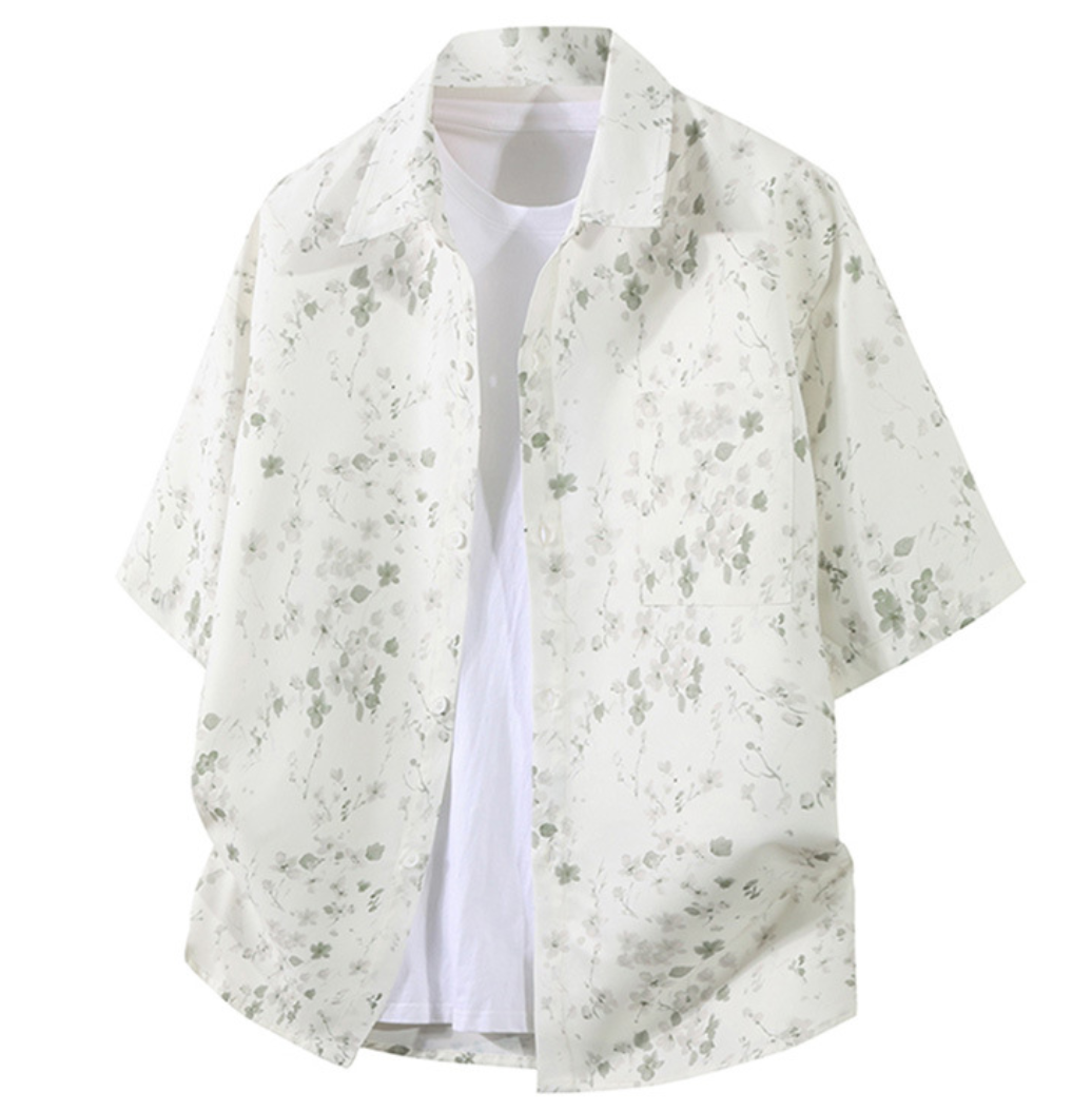 Fashion printed solid color T-shirt