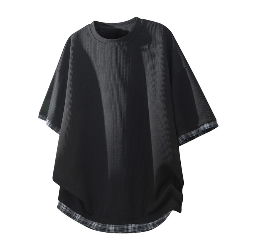 Fashion printed solid color T-shirt