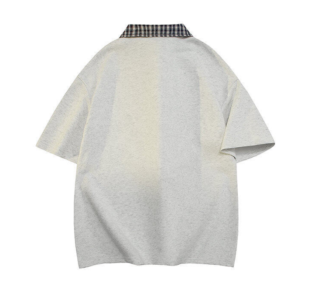 Fashion printed solid color T-shirt