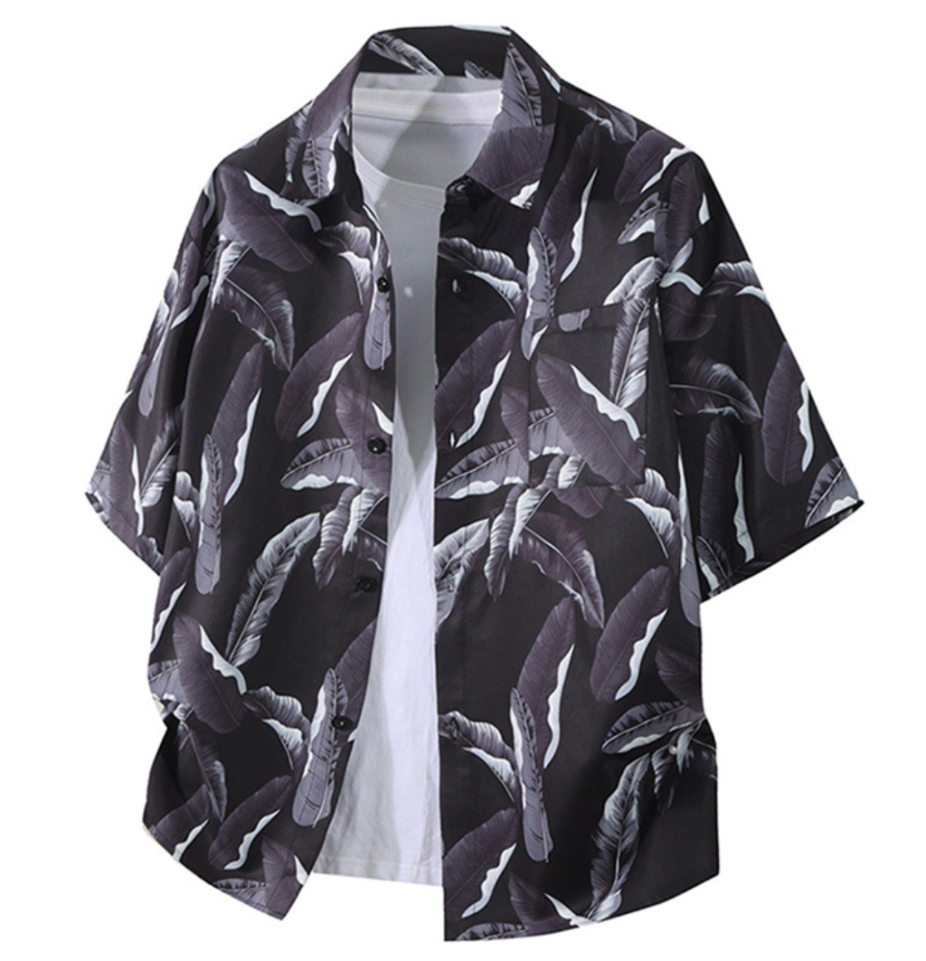 Fashion printed solid color T-shirt