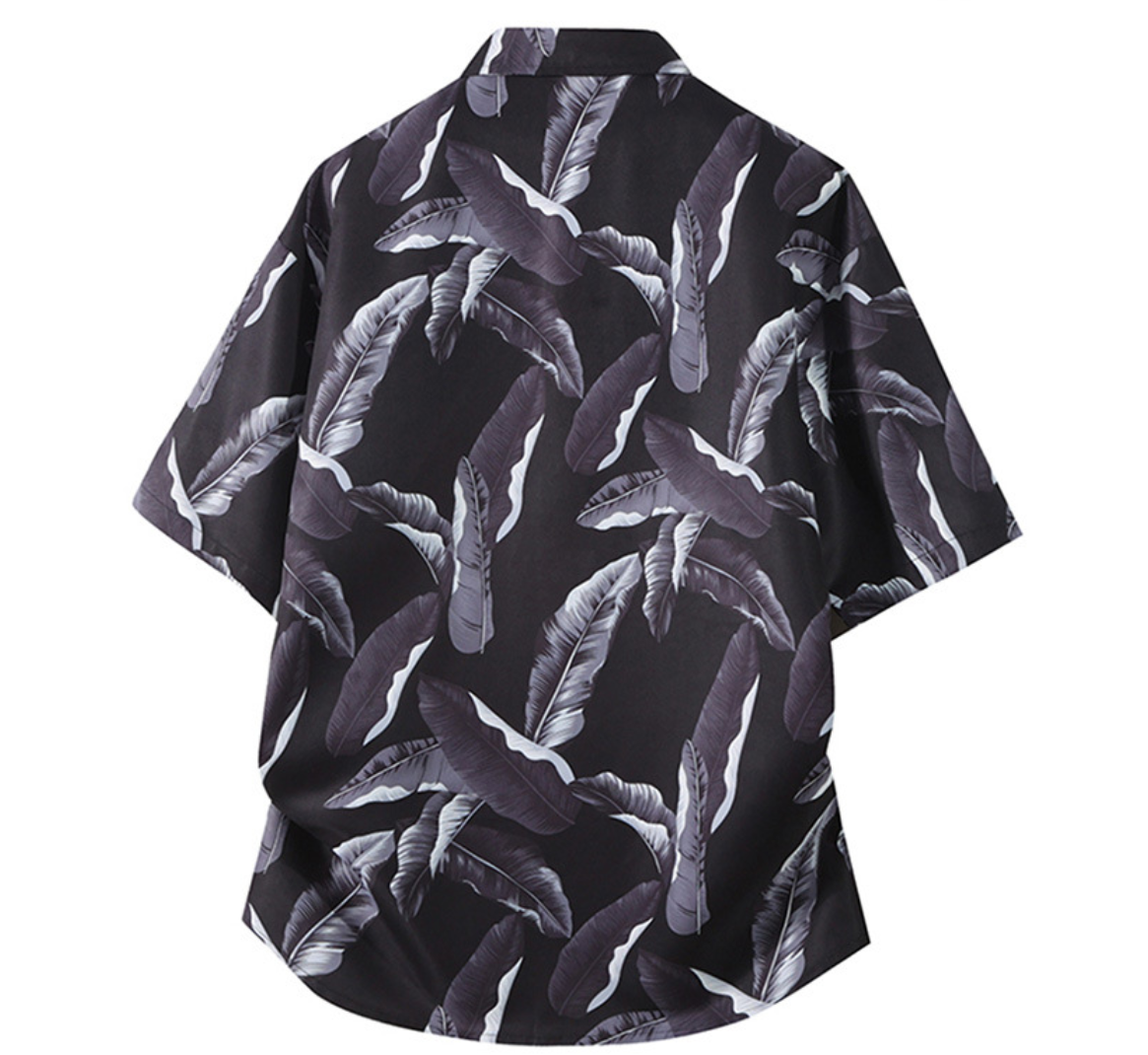 Fashion printed solid color T-shirt