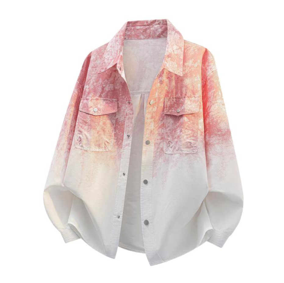 Fashion printed solid color T-shirt
