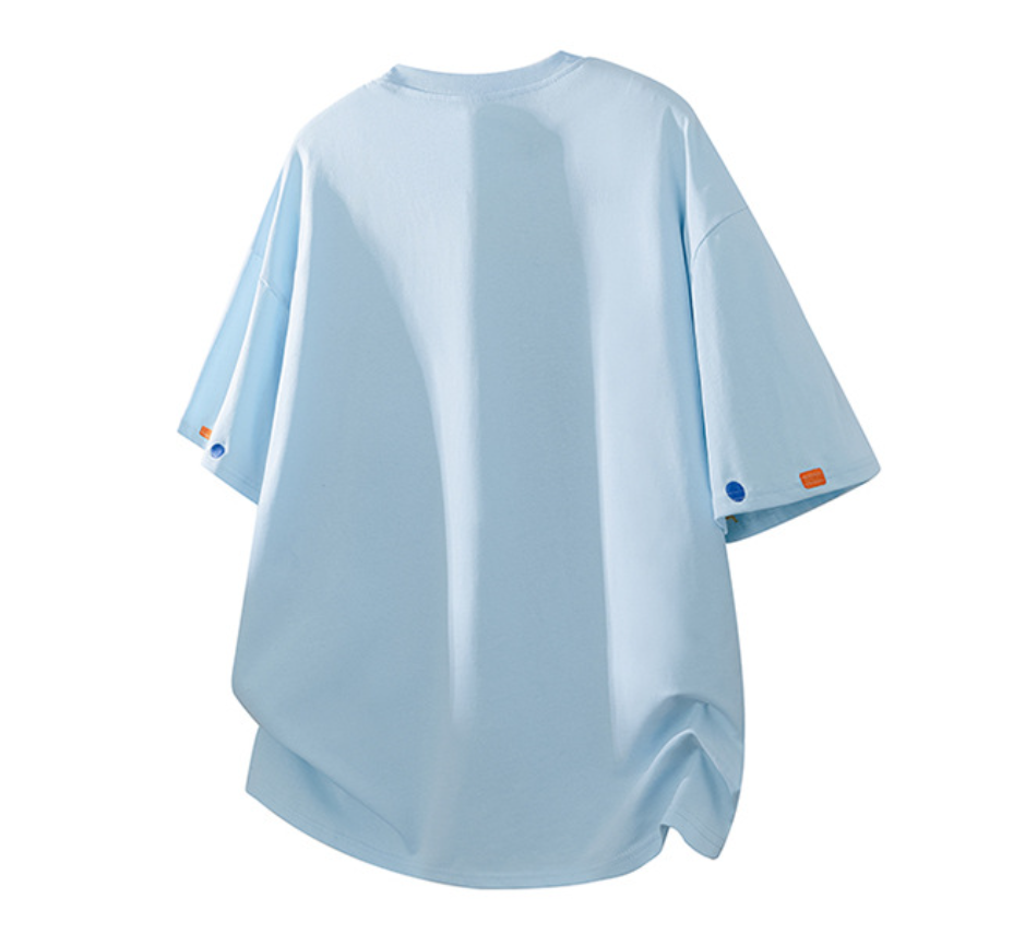 Fashion printed solid color T-shirt
