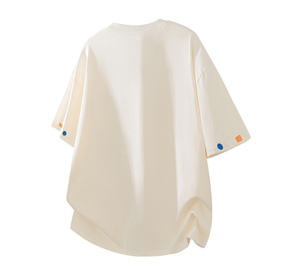 Fashion printed solid color T-shirt
