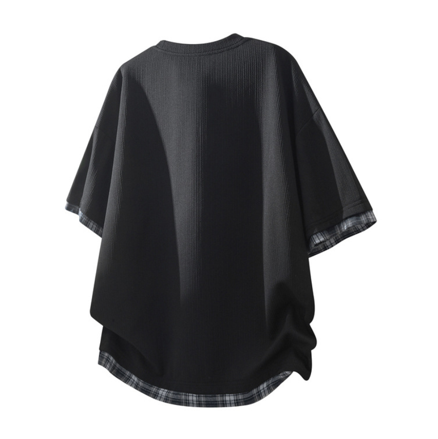 Fashion printed solid color T-shirt