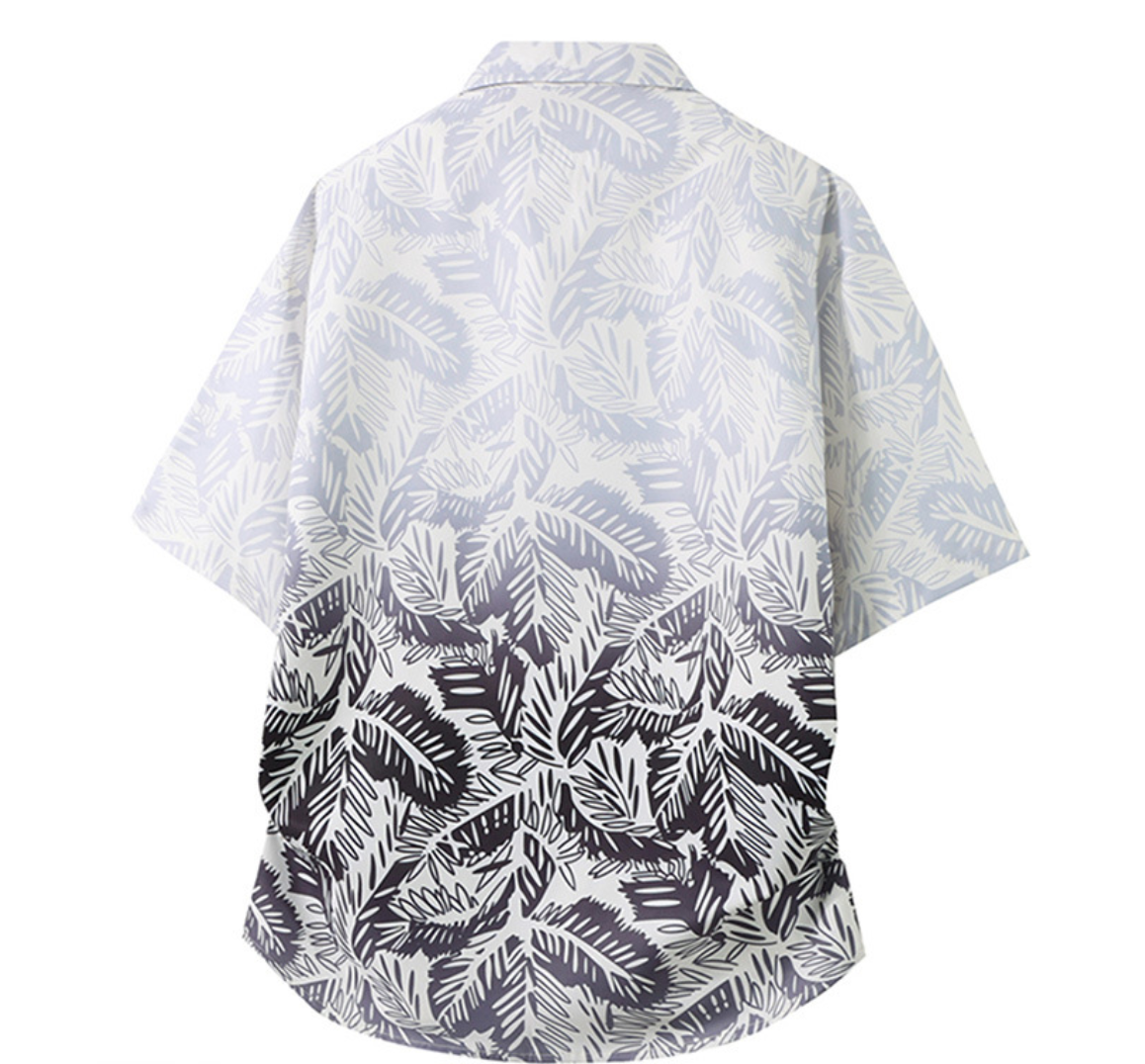 Fashion printed solid color T-shirt