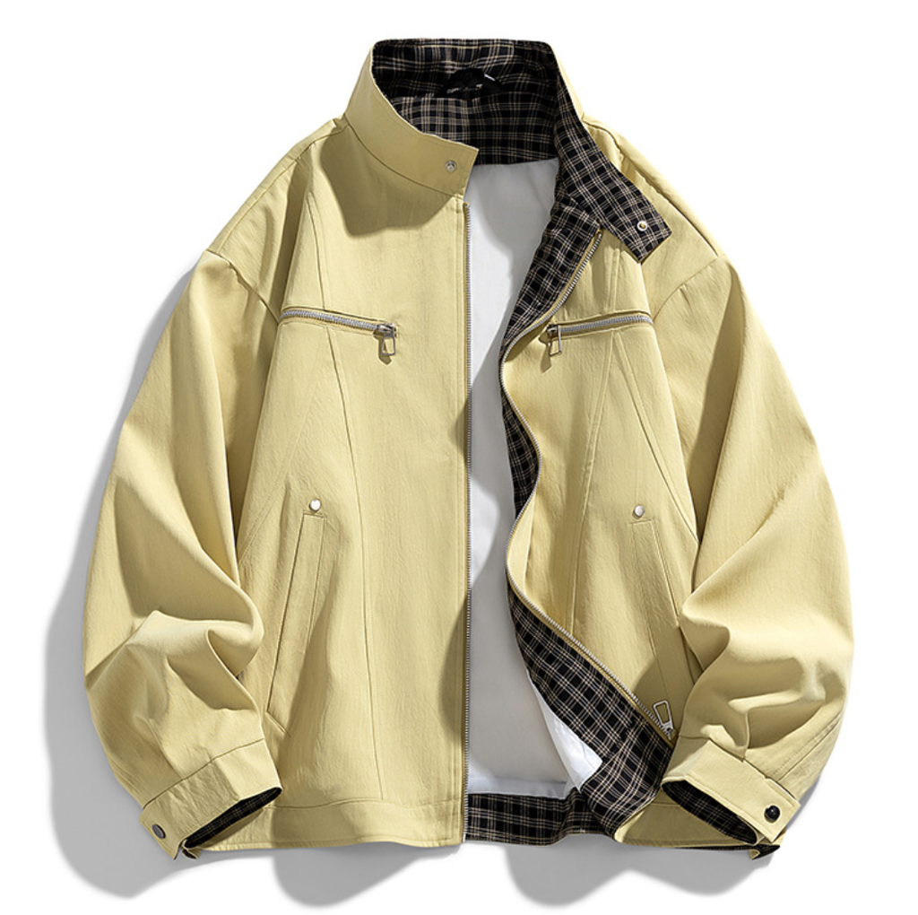 Fashion printed solid color jacket