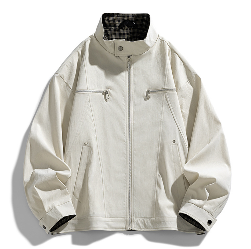 Fashion printed solid color jacket