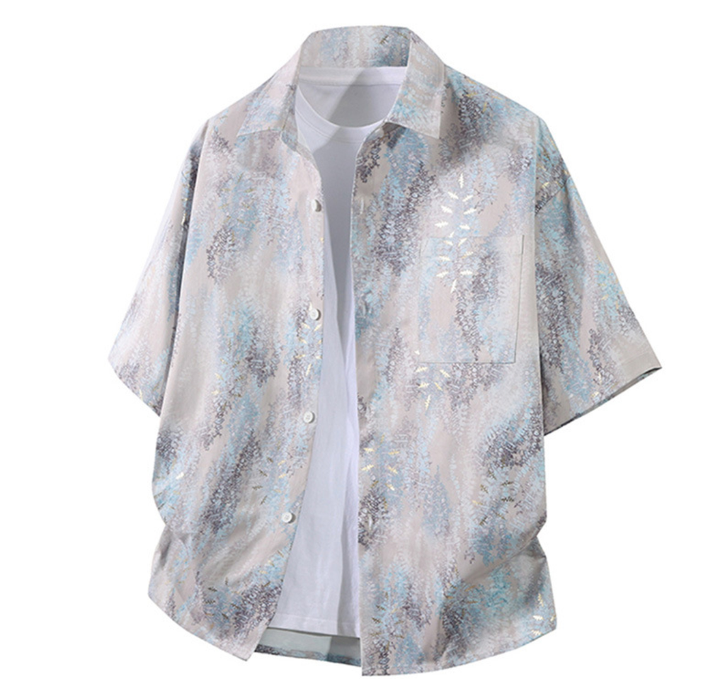 Fashion printed solid color T-shirt