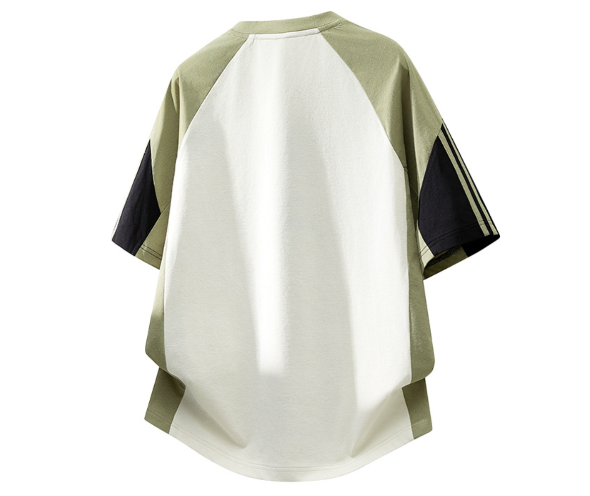 Fashion printed solid color T-shirt