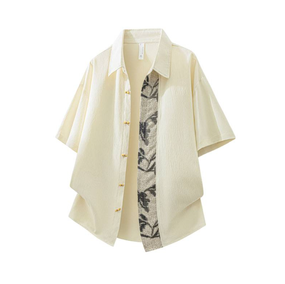 Fashion printed solid color T-shirt