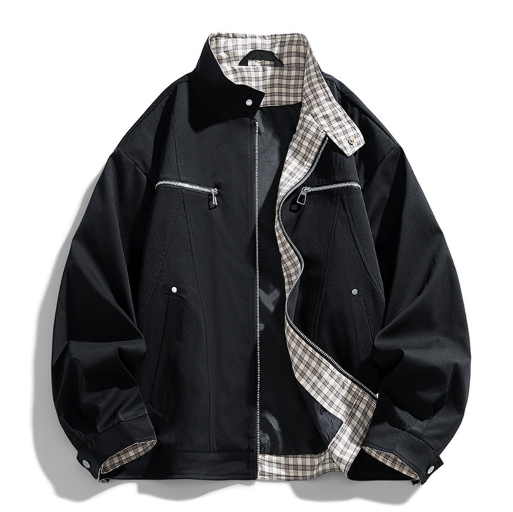 Fashion printed solid color jacket