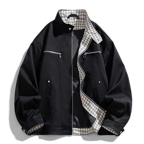 Fashion printed solid color jacket