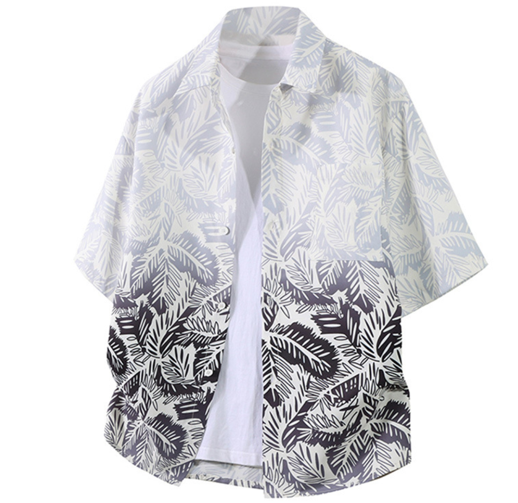 Fashion printed solid color T-shirt