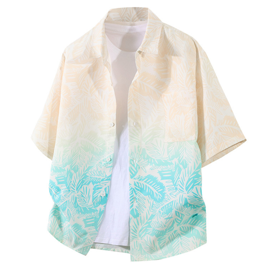 Fashion printed solid color T-shirt