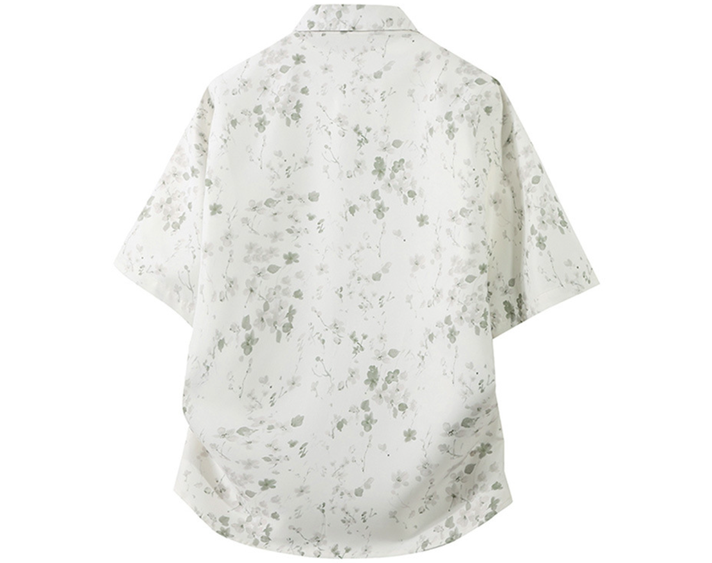 Fashion printed solid color T-shirt
