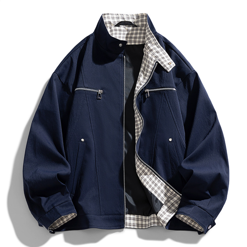 Fashion printed solid color jacket