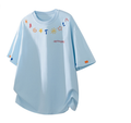 Fashion printed solid color T-shirt