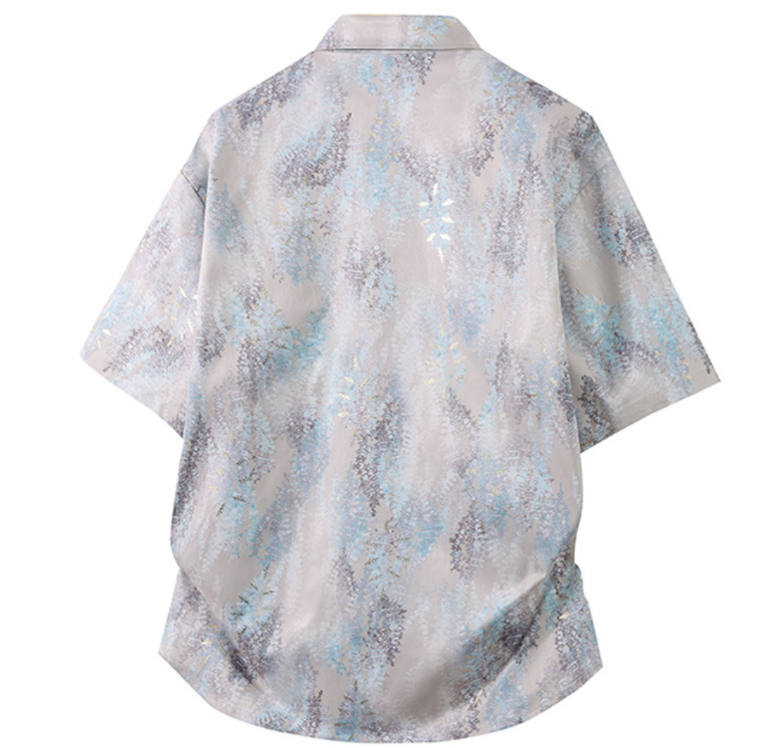 Fashion printed solid color T-shirt