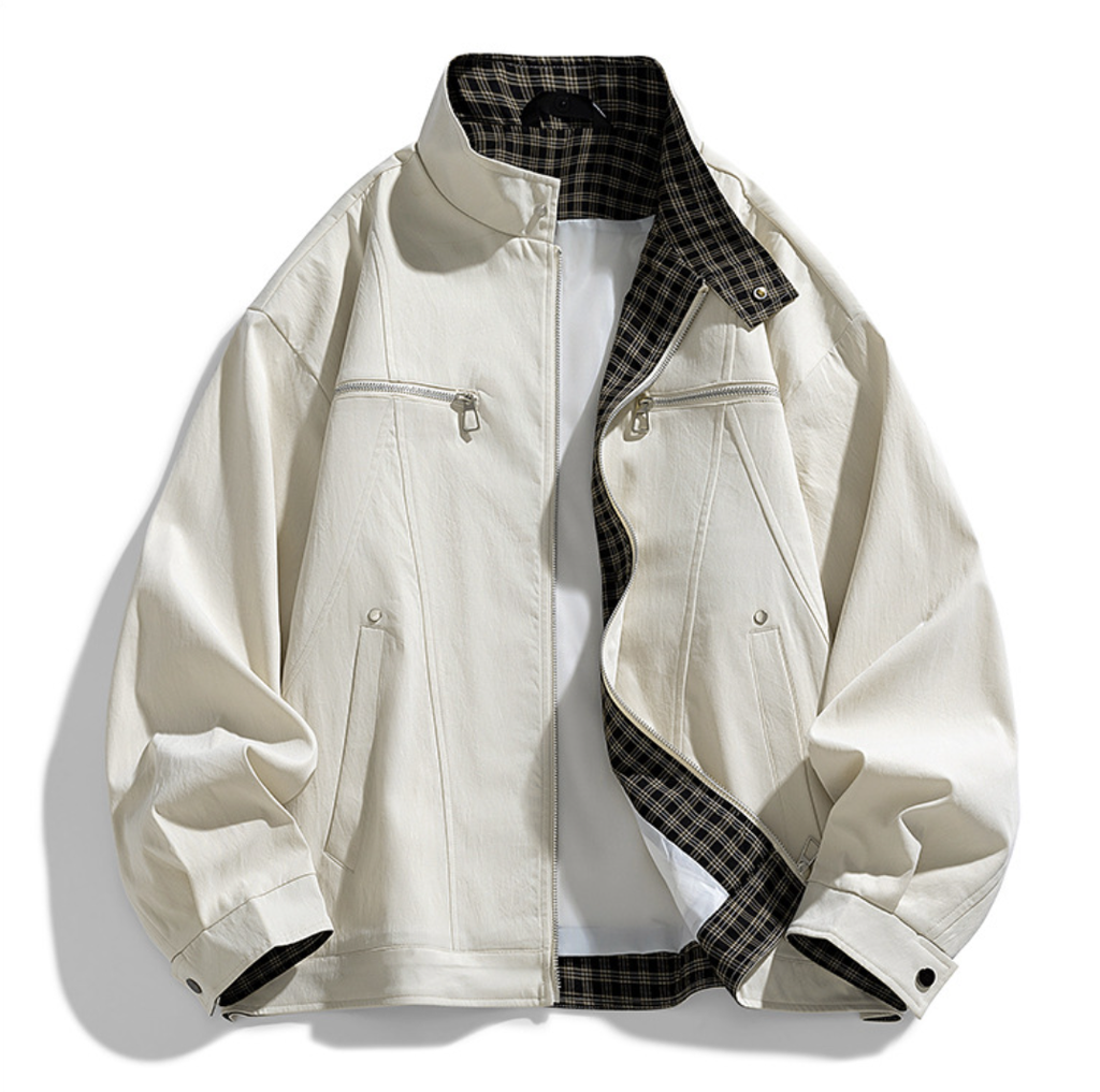 Fashion printed solid color jacket