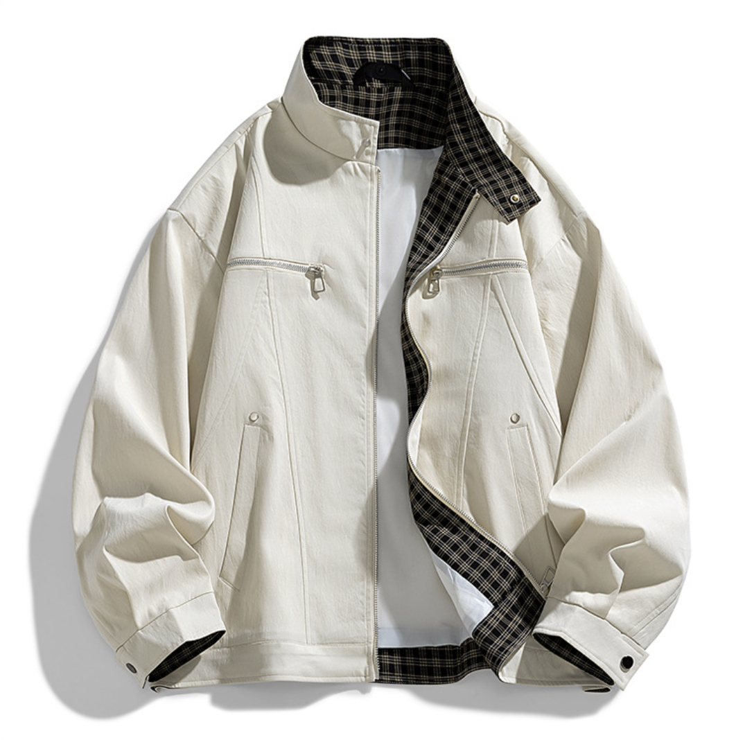 Fashion printed solid color jacket