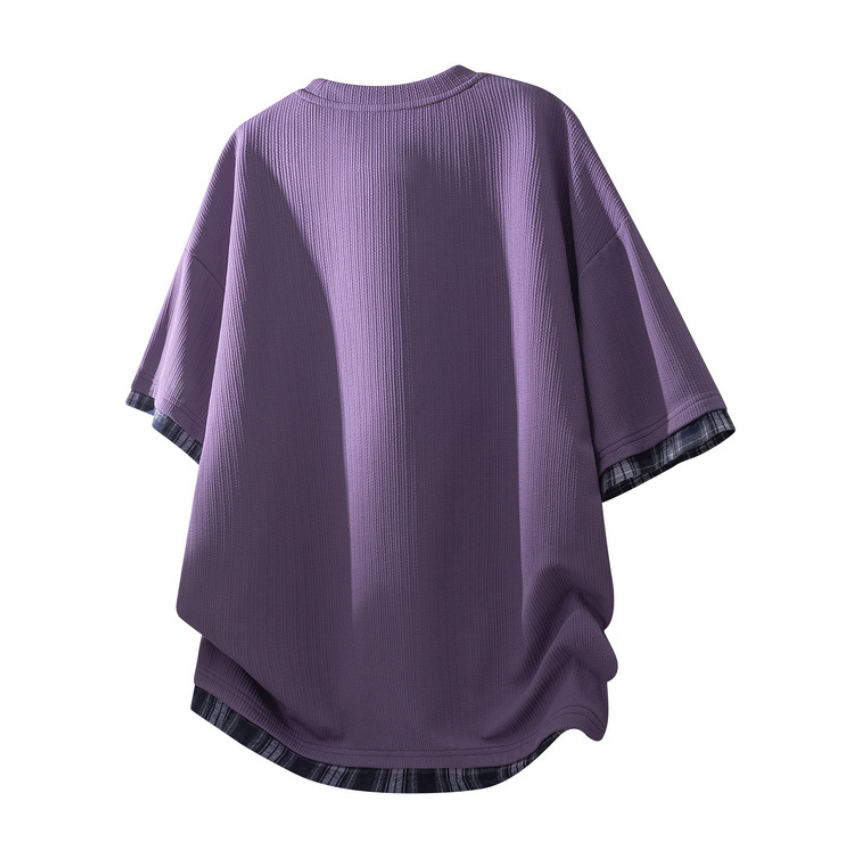 Fashion printed solid color T-shirt