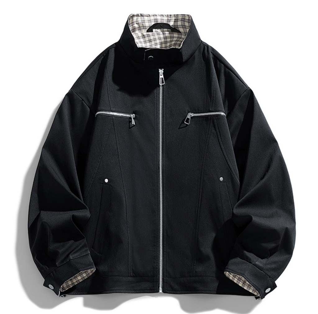 Fashion printed solid color jacket