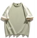 Fashion printed solid color T-shirt