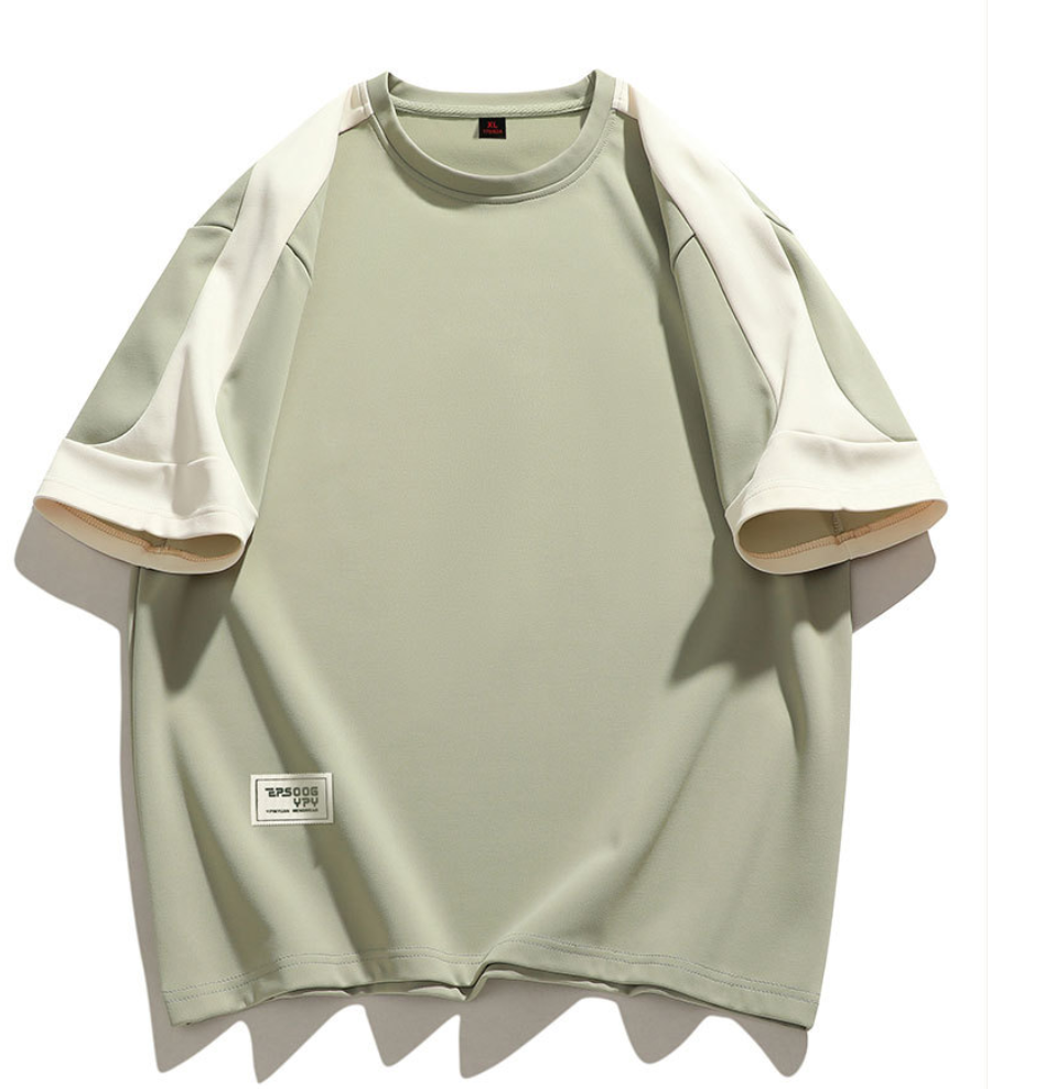 Fashion printed solid color T-shirt